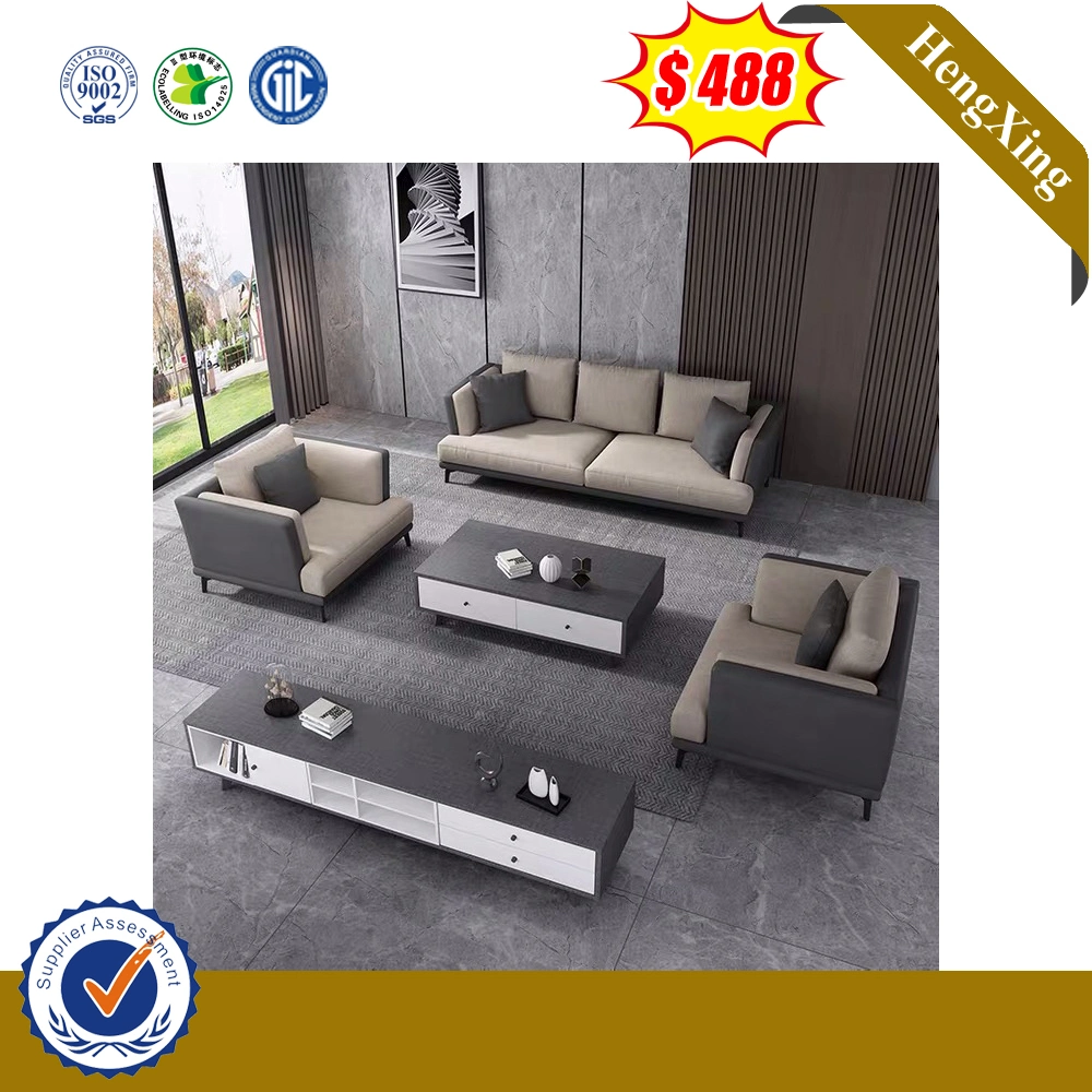 Big Size Elegant Whole Set with Metal Leg Top Cow Leather Sofa Set